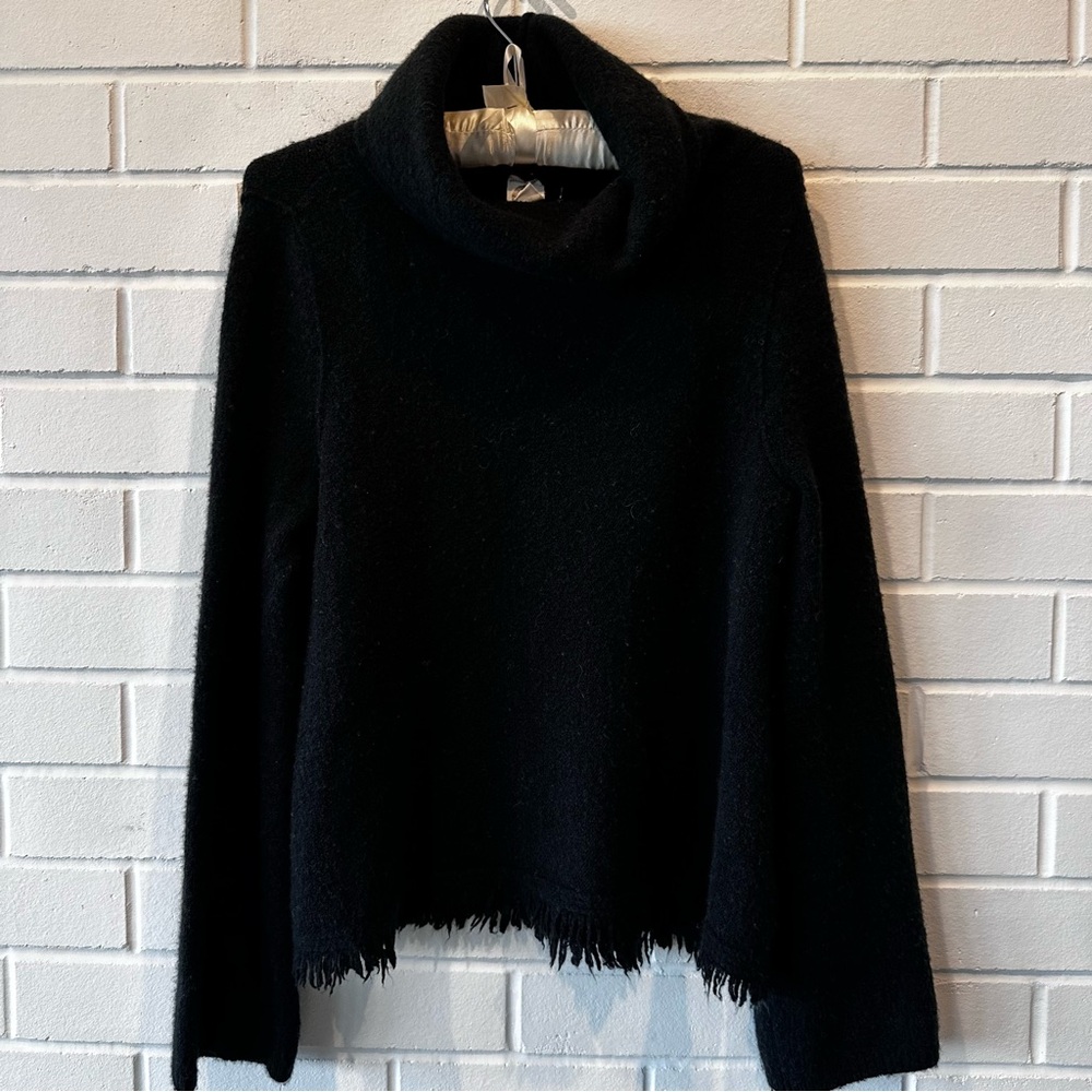 Anthropologie fringe cowl neck sweater